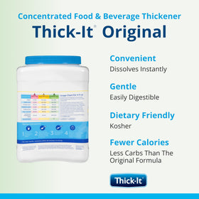 Thick-It powder dissolving quickly in coffee for smooth texture.