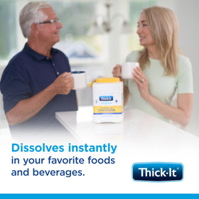 Thick-It Original coffee mixing scene showing hot beverage thickening