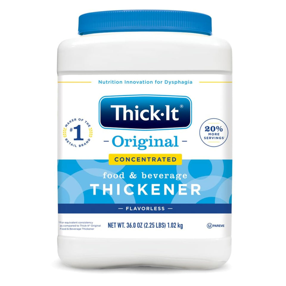 Thick-It Original 36oz canister ready for use with beverages and meals.