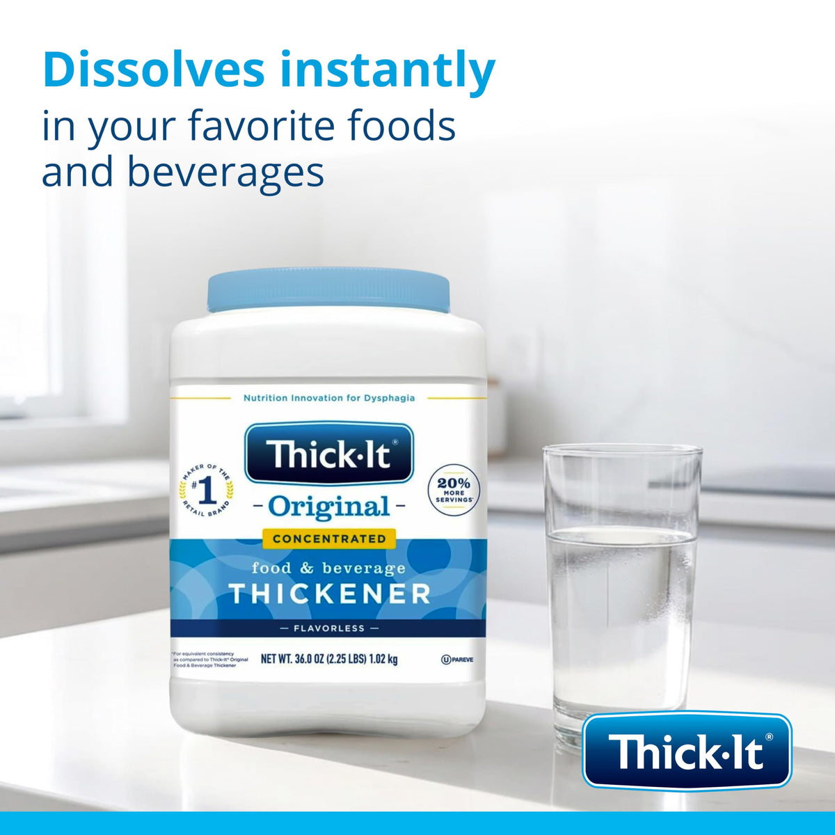 Gluten-free and dairy-free Thick-It powder suitable for sensitive diets.