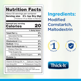 Thick-It Original iced tea thickener added to a glass