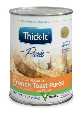 Thick-It Pureed Maple Cinnamon French Toast can shown as a ready-to-heat breakfast option.