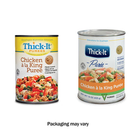 Thick-It Pureed Protein Seasoned Chicken Patty: savory bite, smooth consistency