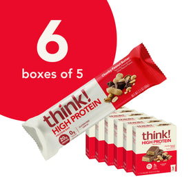 Think Bar chunky peanut butter cross-section highlighting protein-rich center.