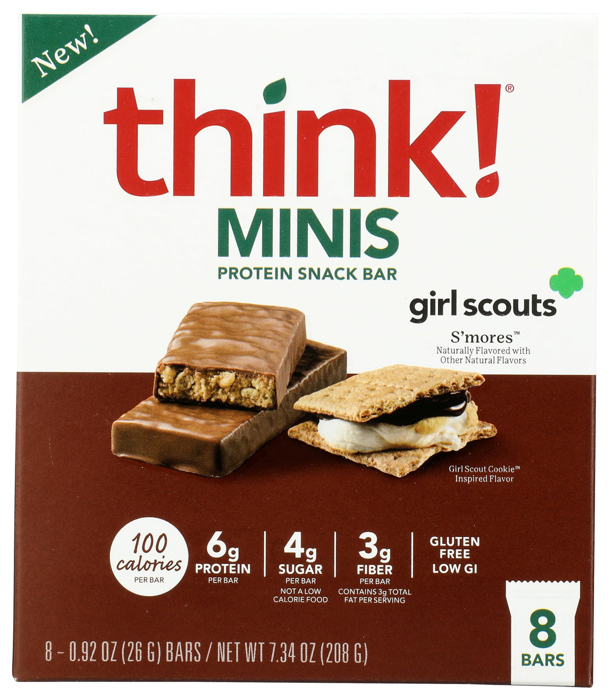 Think Bar Minis Girl Scout S'more pack shot shows portable on-the-go snack.