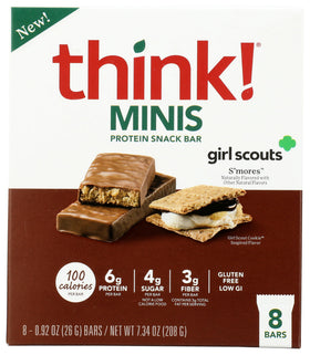 Think Bar Minis Girl Scout S'more pack shot shows portable on-the-go snack.