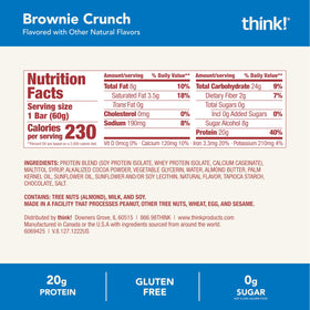 think! Brownie Crunch bar with almonds, ideal snack before workouts