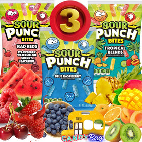 Think Candy Sour Punch Bites Straws Rad Reds 5oz bag for tangy snacking on the go