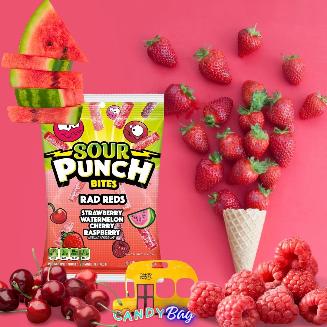 Think Candy Sour Punch Bites Straws Tropical Blends 5oz ideal party candy