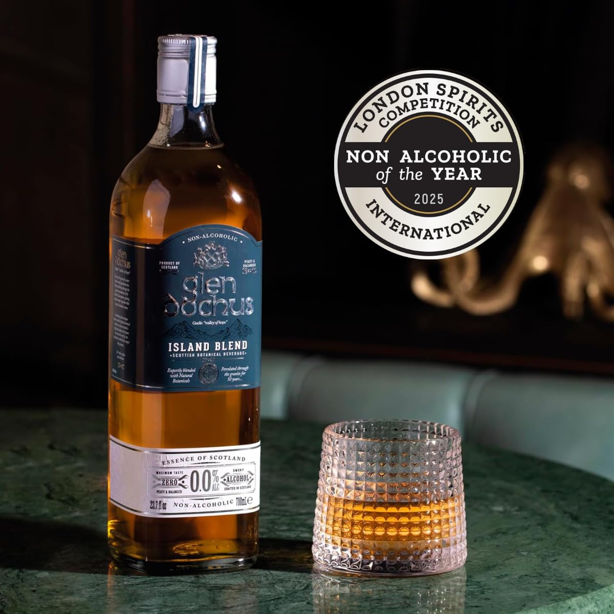 Heritage Cairngorm water influence in Glen Dochus Island Blend bottle.