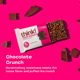 Think high-protein Crispy Squares serving setup with marshmallow sweetness and protein boost.