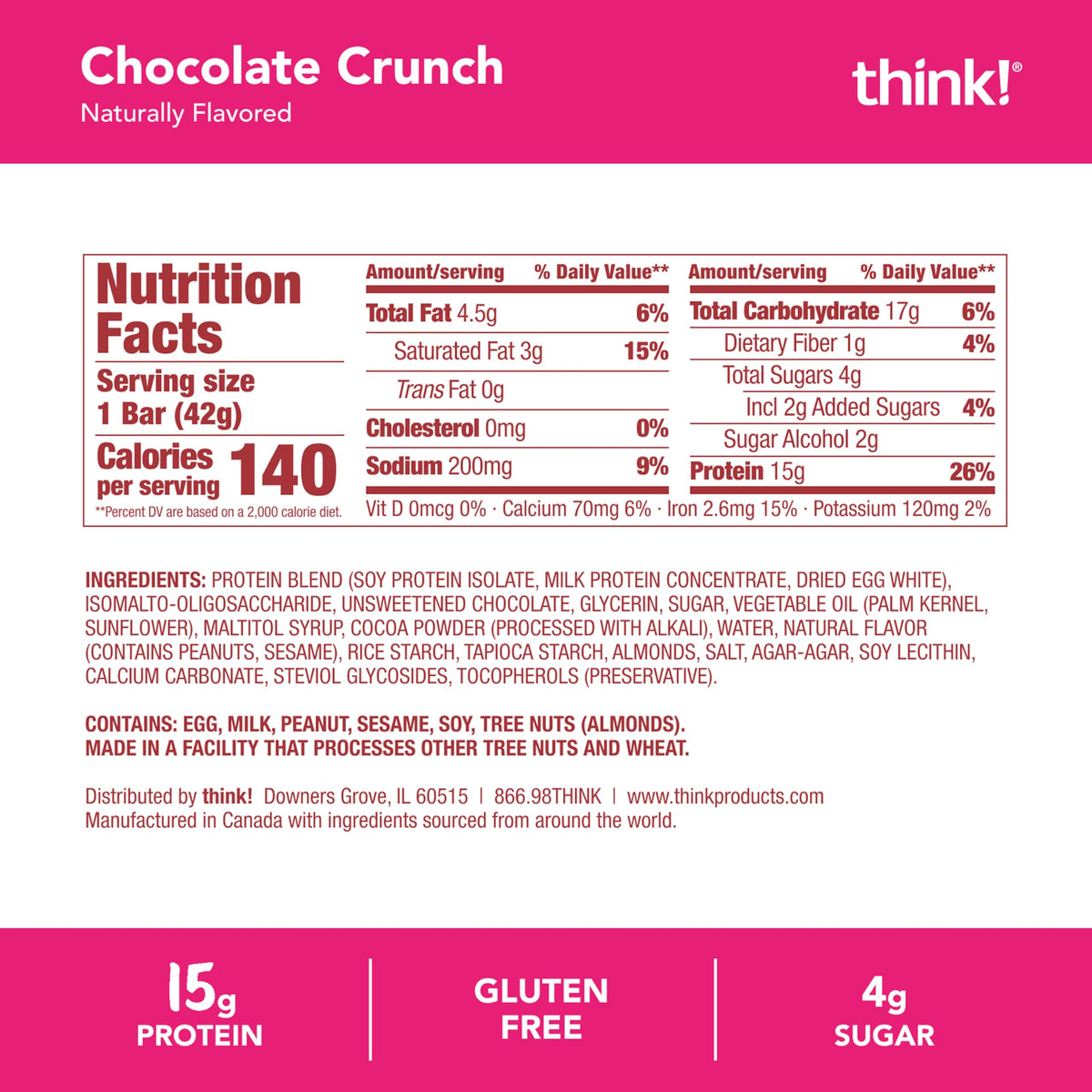 Think high-protein Crispy Squares gluten-free label signaling suitable snack.