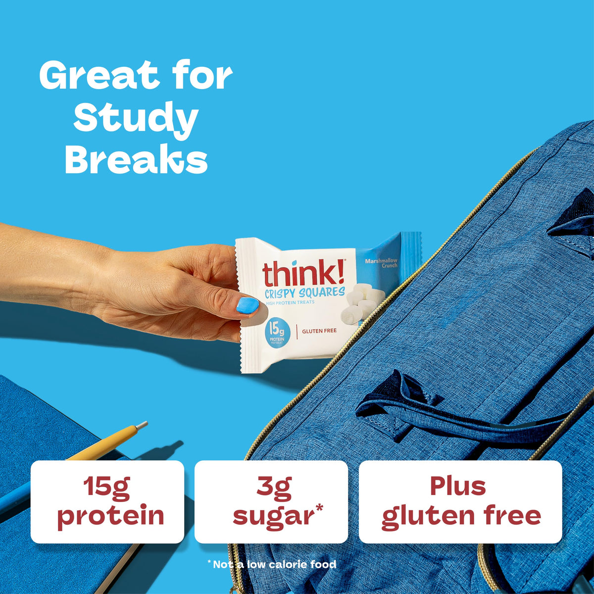 Think high protein crispy squares marshmallow crunch snack for gluten-free diets