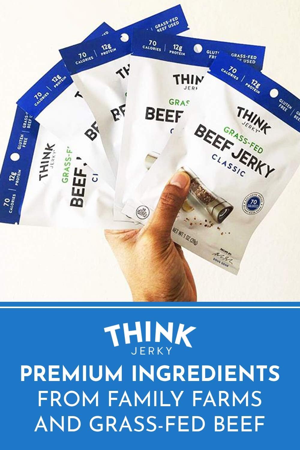 Think Jerky beef jerky served after workouts for sustained energy.