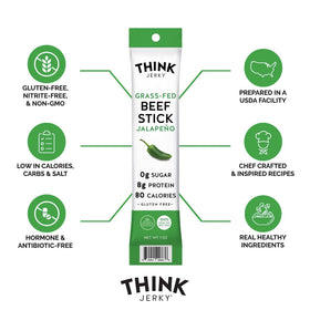 Think Jerky on-the-go scene with stick in hand during outdoor activity