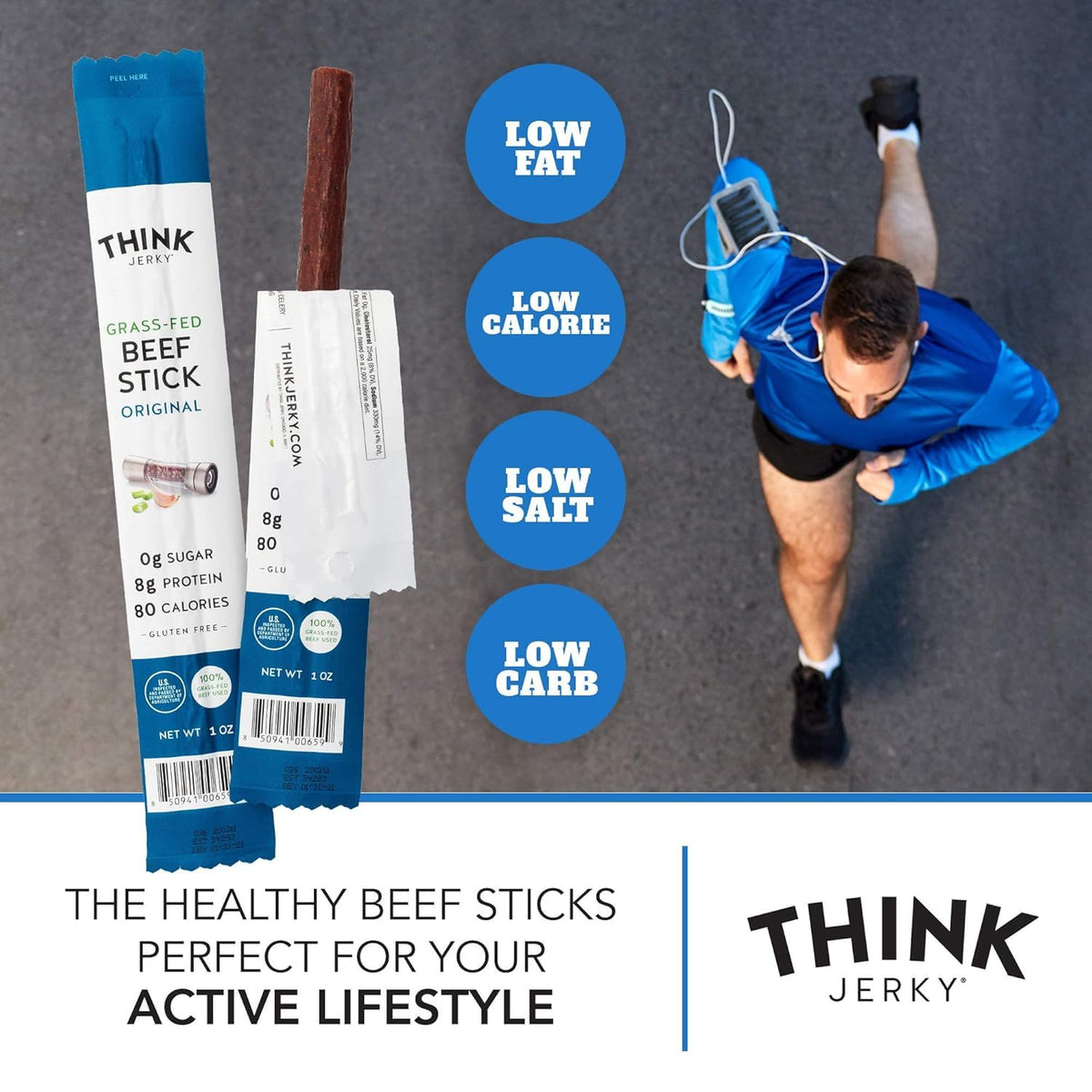 Think Jerky Original Beef Sticks on a charcuterie board adds clean protein.