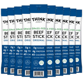 Think Jerky Original Beef Sticks pack showcases convenient, protein-packed snacking on the go.