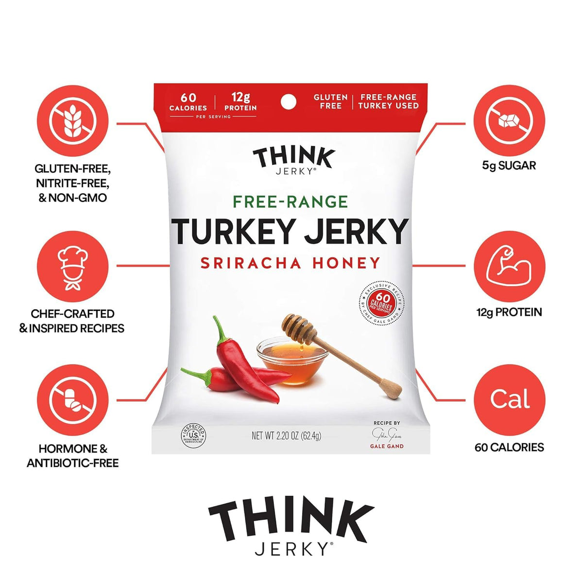Think Jerky Original flavor bag highlighting savory, all-natural protein.
