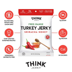 Think Jerky Original flavor close-up on premium jerky slices.