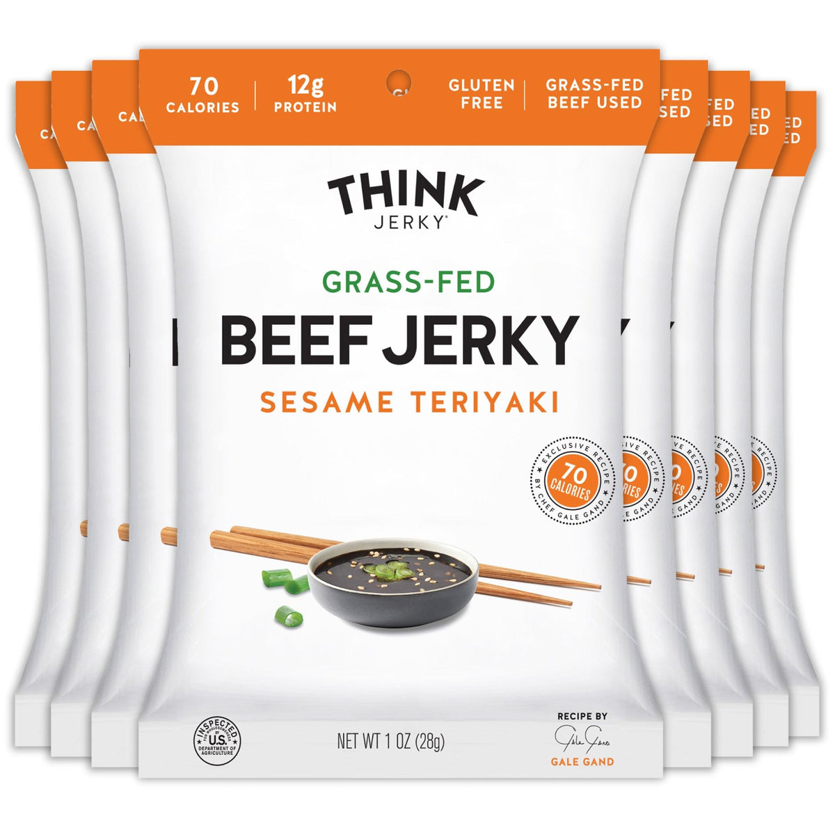 Think Jerky Sesame Teriyaki beef jerky pack offers high protein on the go.