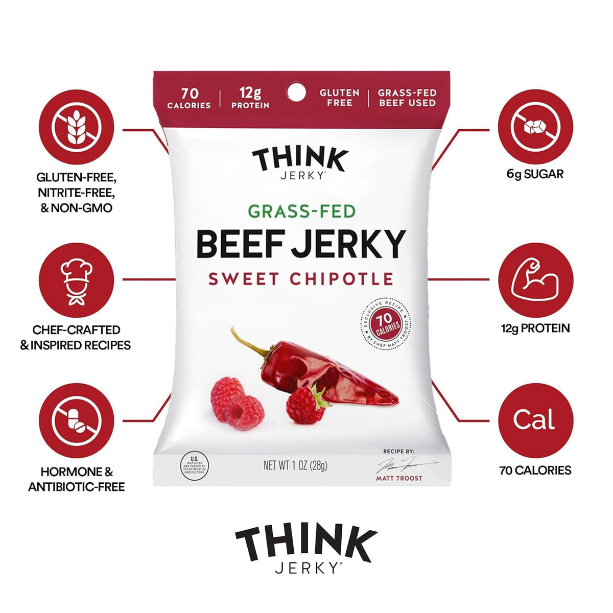 Think Jerky Sesame Teriyaki bag presenting savory glaze and user-friendly snack