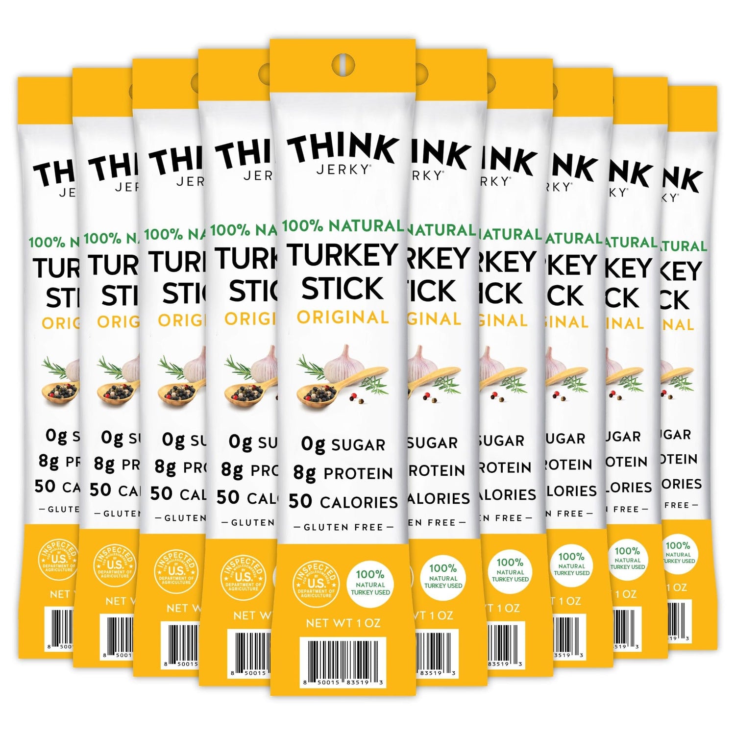 Think Jerky turkey sticks, individually wrapped for quick, mess-free snacks