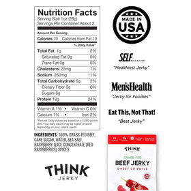 Think Jerky USA-made jerky packaging illustrating award-winning quality and responsible production.