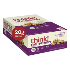 think! oatmeal-chocolate-chunk bar ingredients glimpse emphasizes wholesome oats and spices