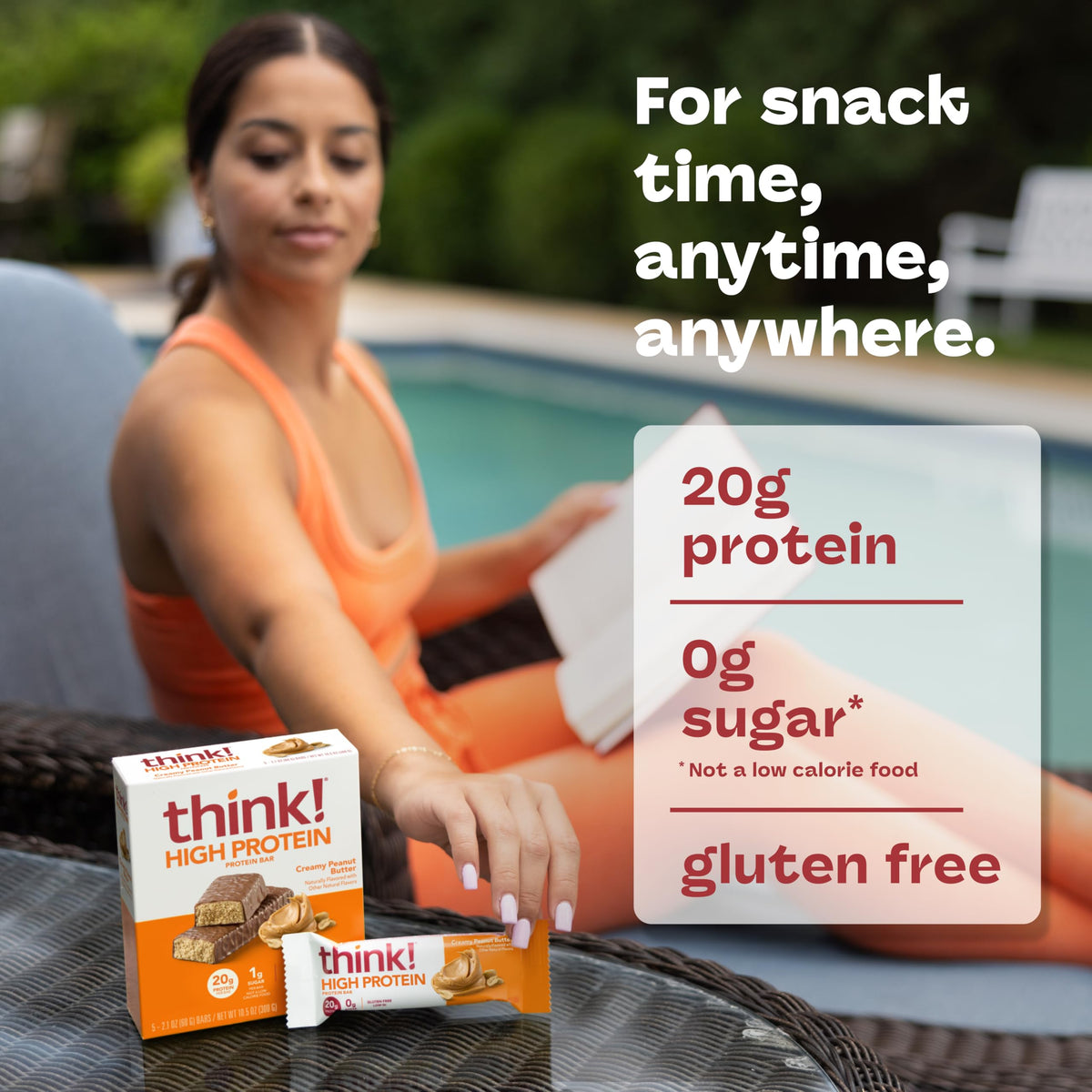 Think! Protein bars on the go emphasize versatile fueling for workouts.