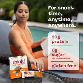 Think! Protein bars on the go emphasize versatile fueling for workouts.
