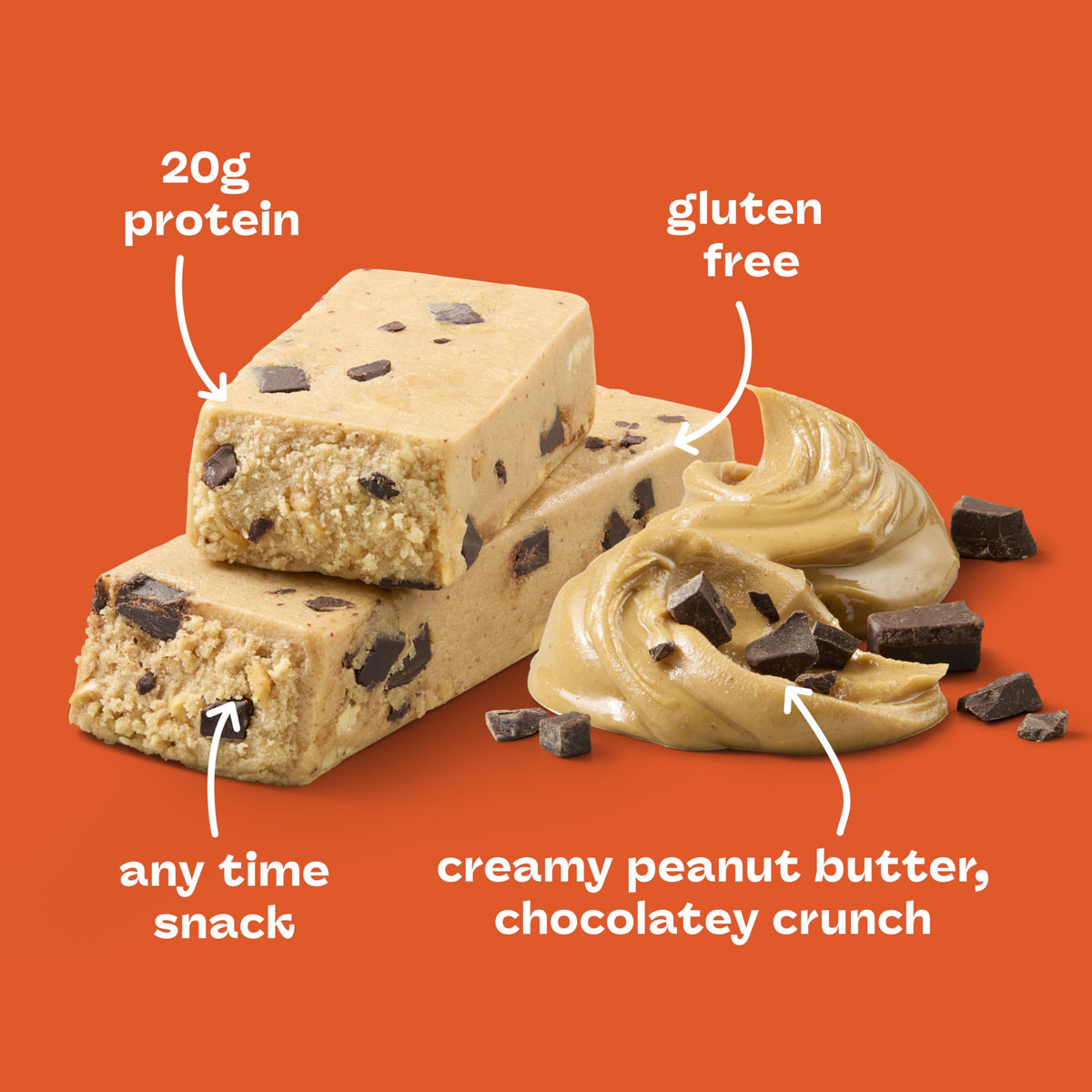 Think! protein bar on the go provides quick energy with peanut butter and chunks.