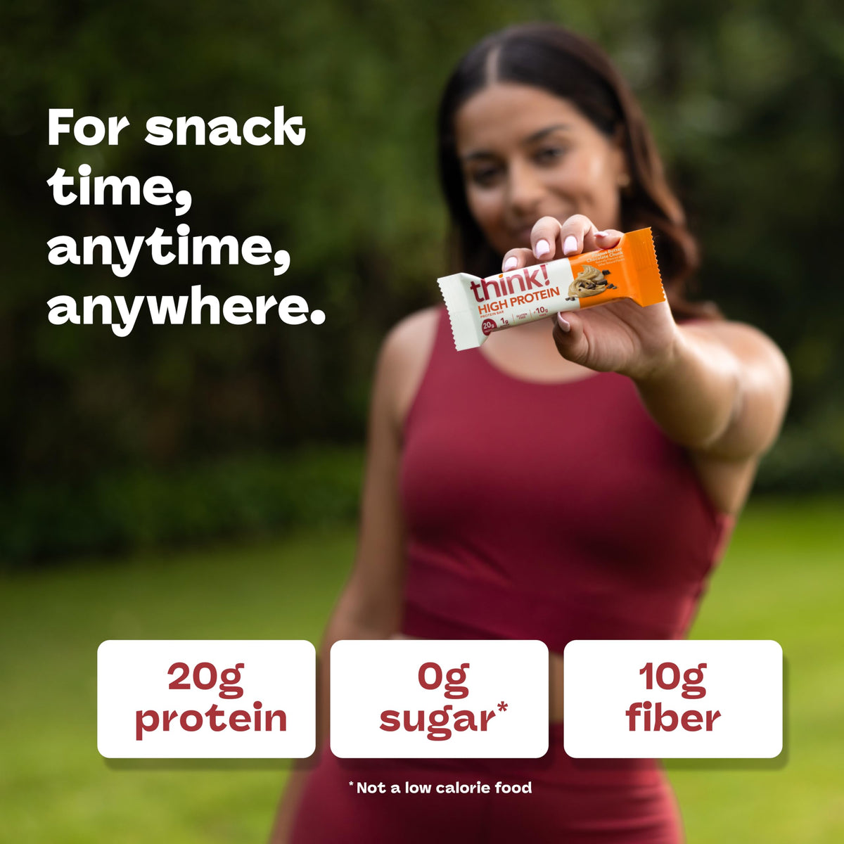Think! protein bar delivers 20g of protein per bar for daily nourishment.