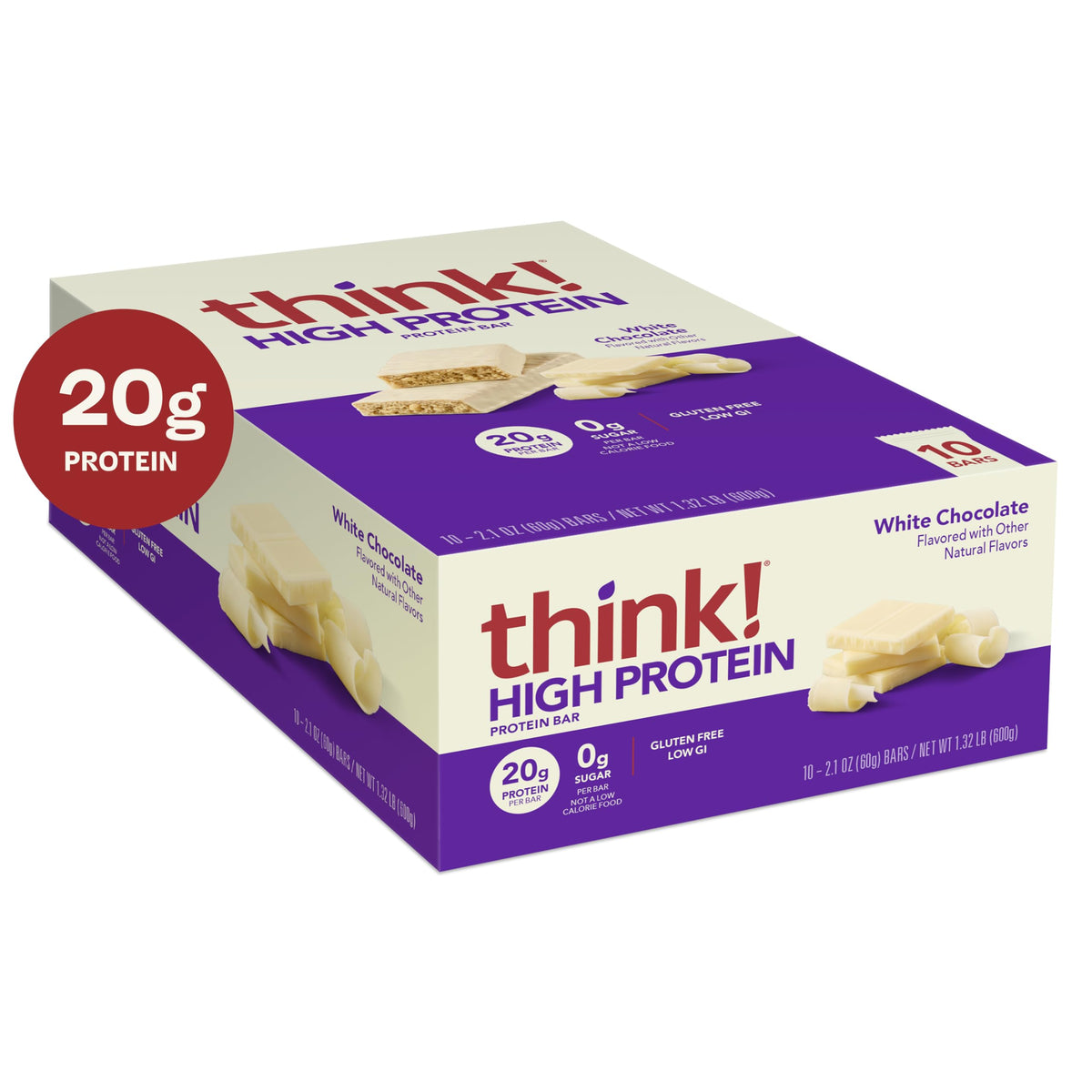 Think! White Chocolate bar with fruit pairing for a quick meal