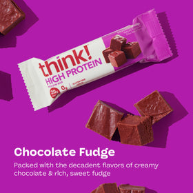 Think! Chocolate Fudge bar on its own for a post-workout recovery bite.