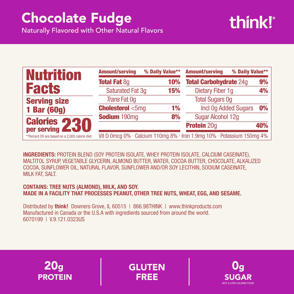 Think! Chocolate Fudge bar on-the-go snack during outdoor activity.