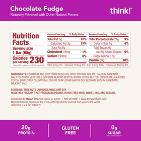 Think! Chocolate Fudge bar on-the-go snack during outdoor activity.