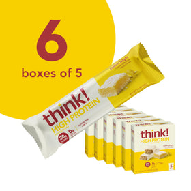 Think! Lemon Delight bar close-up shows creamy texture and lemon flavor.