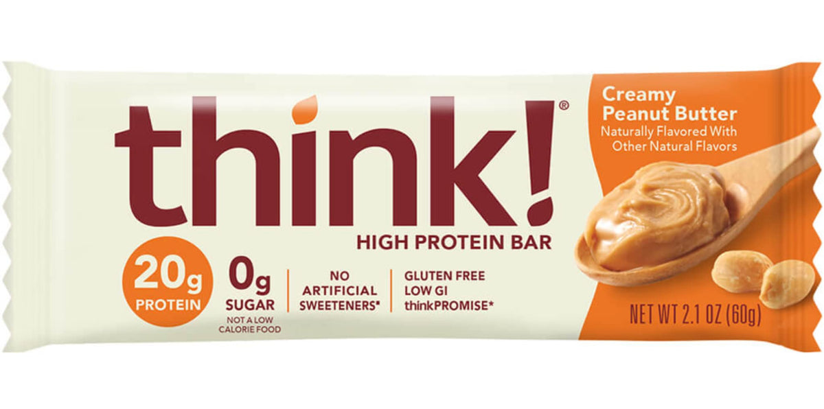 Think Thin 20-pack ingredients highlight no artificial sweeteners or preservatives.