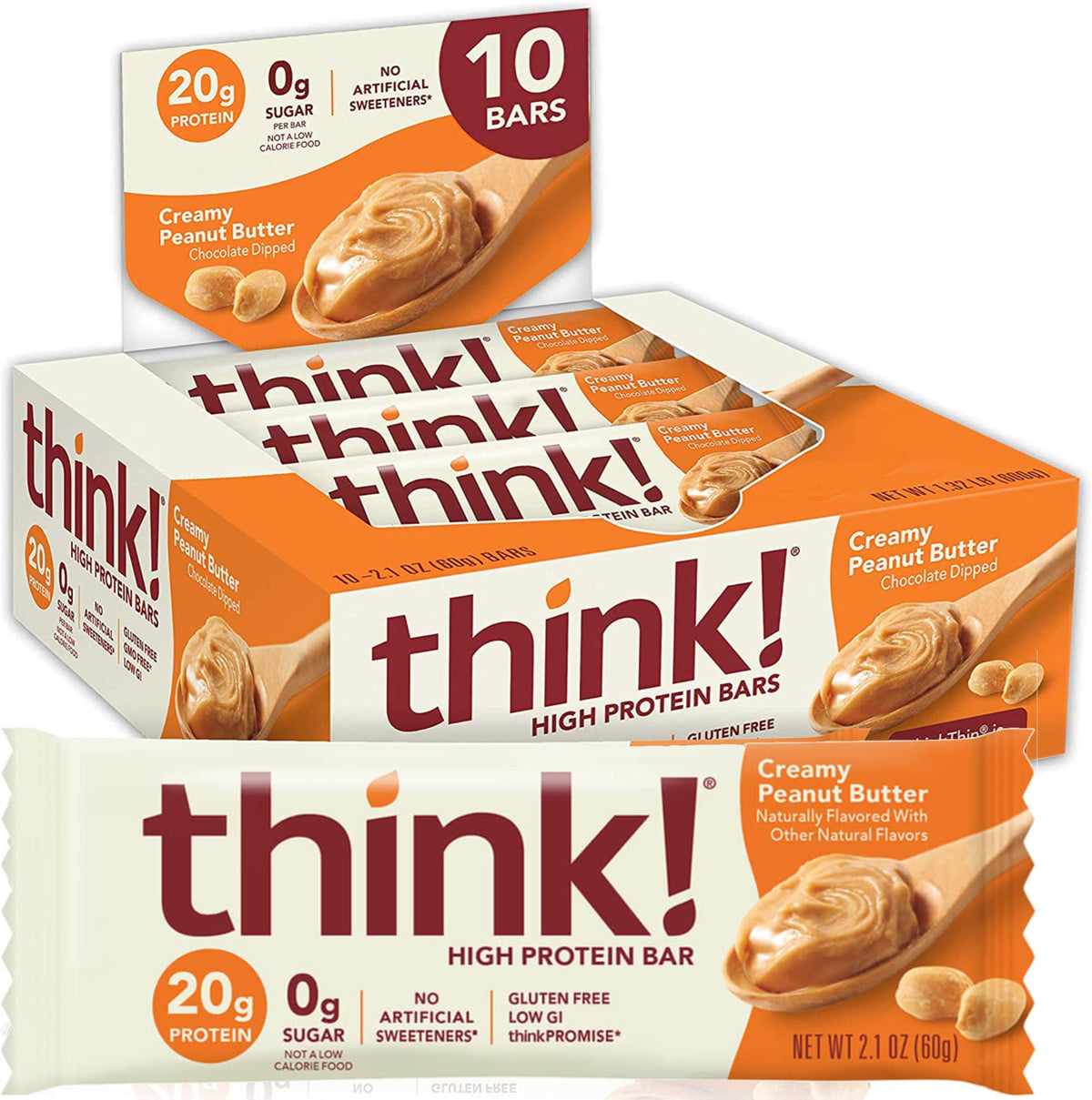 Think Thin 20-pack in a gym bag offers on-the-go energy between sessions.