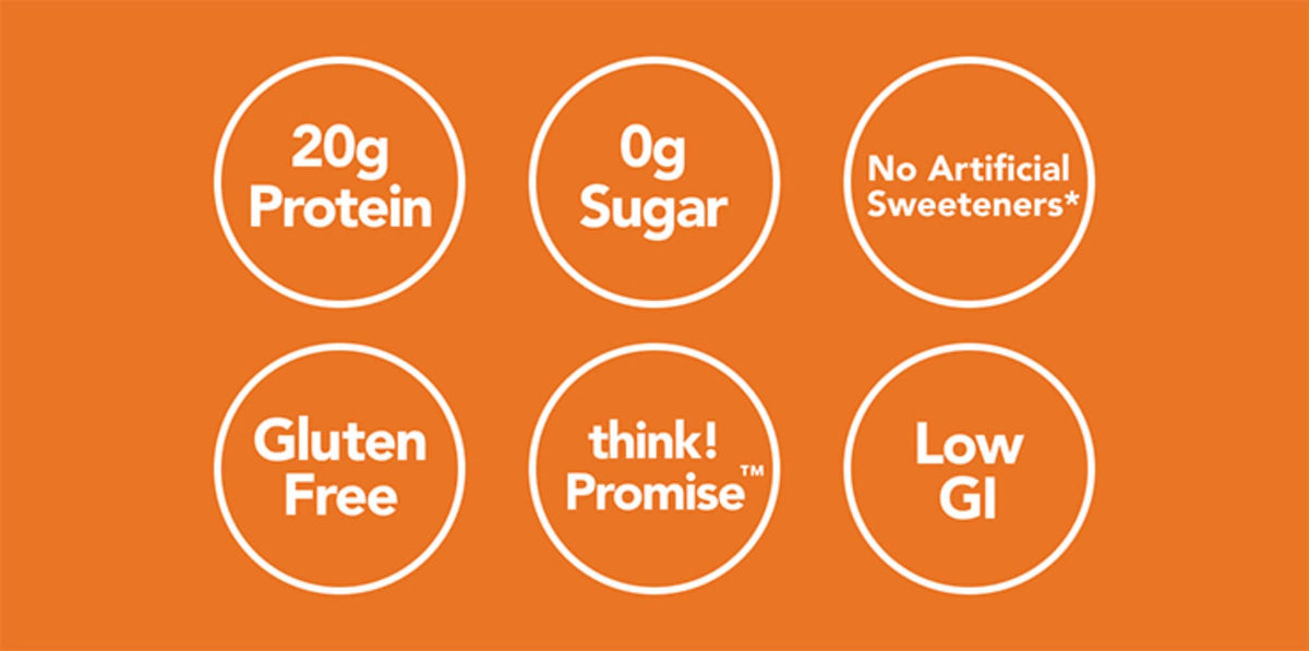 Think Thin 20-pack travel-friendly snack ready for pre- or post-workout fueling.