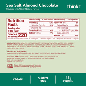 Think! vegan bar packaging with varied look, consistent inside