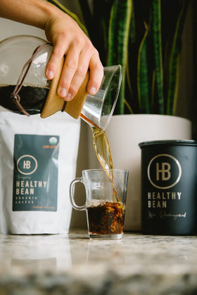 Thompson's Healthy Bean Espresso USDA Organic seal on packaging.
