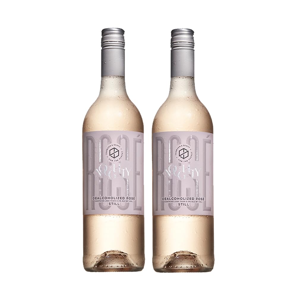 Thomson and Scott Noughty Provence Rosé bottle front, premium non-alcoholic elegance.