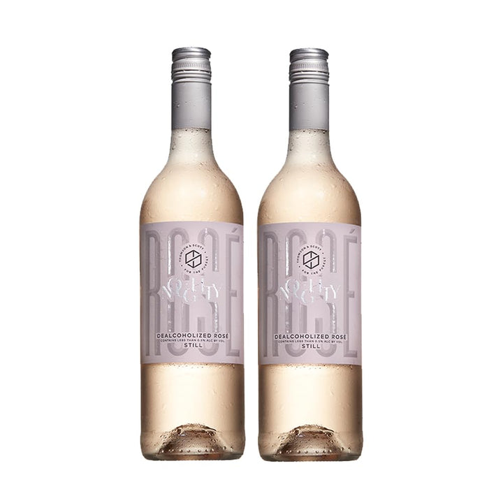 Thomson and Scott Noughty Provence Rosé bottle front, premium non-alcoholic elegance.