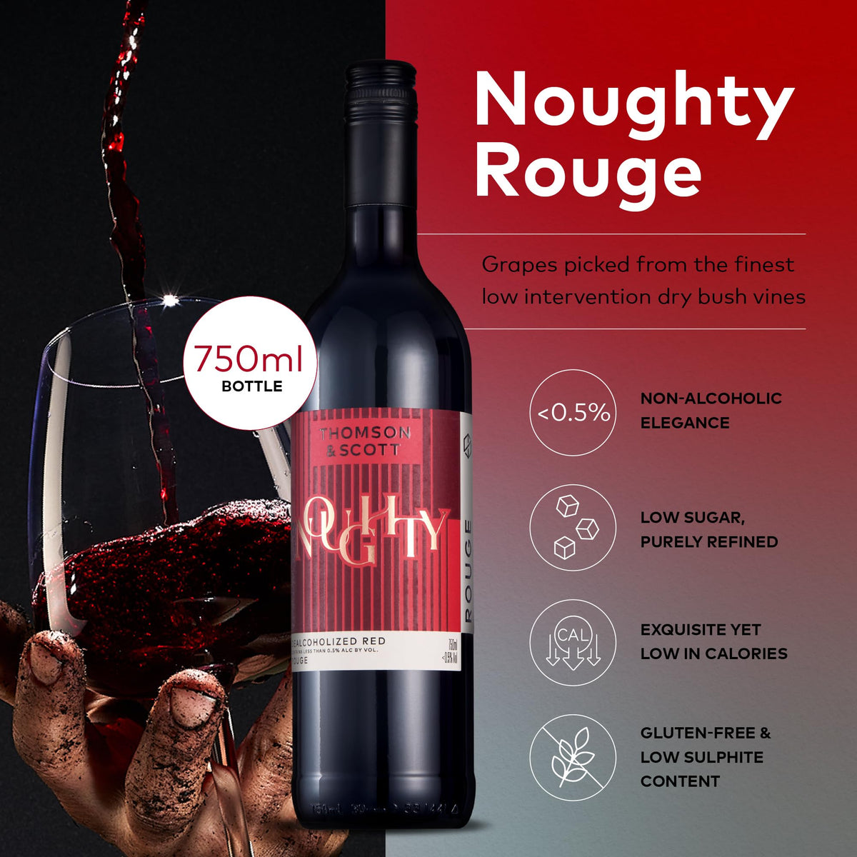 Thomson & Scott Noughty Red deep ruby color with ripe fruit notes