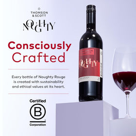 Thomson & Scott Noughty Red organic Syrah from Darling appears vibrant