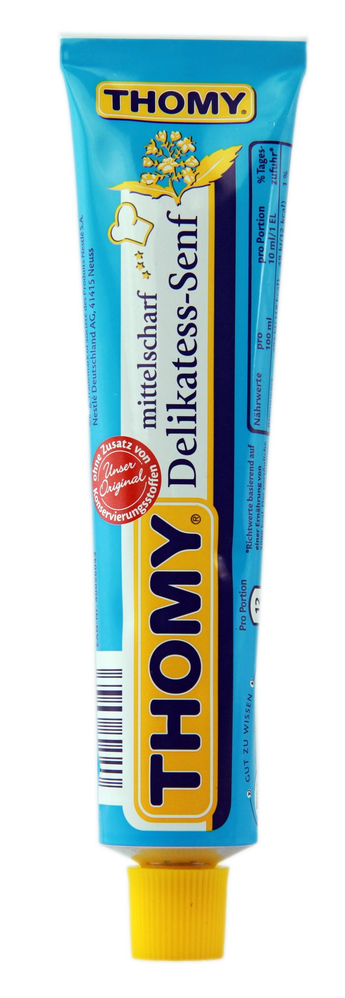 Thomy Medium Mustard 3x100ml pack ideal for sandwiches and dressings.