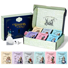 Thoughtfully Alice's Adventures tea gift set box, ideal for gifting to literature lovers
