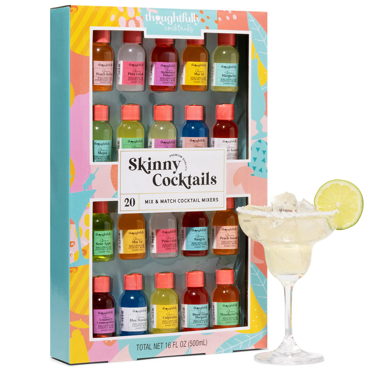 Thoughtfully Cocktails bottle Margarita with a sugar-free mixer for low-calorie mocktails