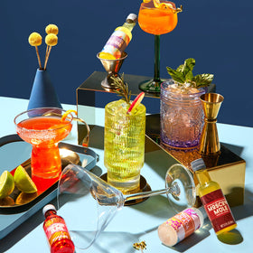 Thoughtfully Cocktails peach bellini flavor brings sunny, fruity notes.